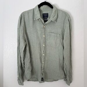 Vintage Abercrombie & Fitch 100% Linen Button-Up Shirt - Women’s Large - Green
